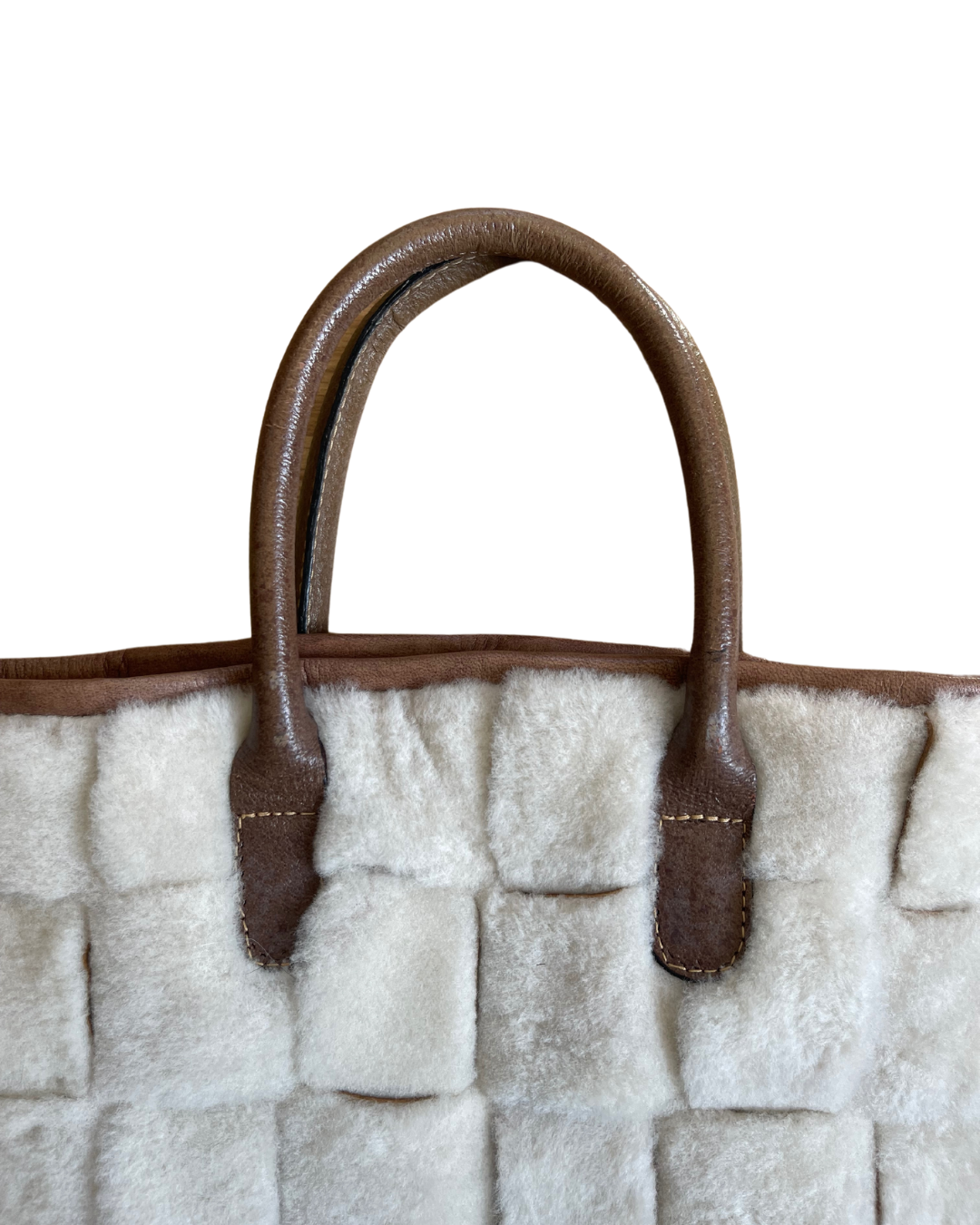 Upcycled Shearling Woven Purse