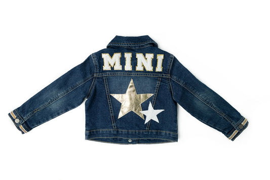 A Star Is Born Upcycled Denim Jacket - Kids
