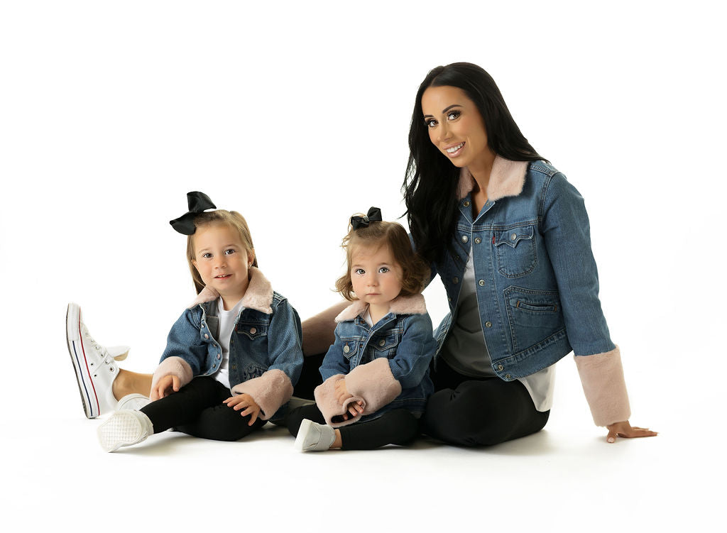 Cotton Candy Dreams Upcycled Denim Jacket - Kids