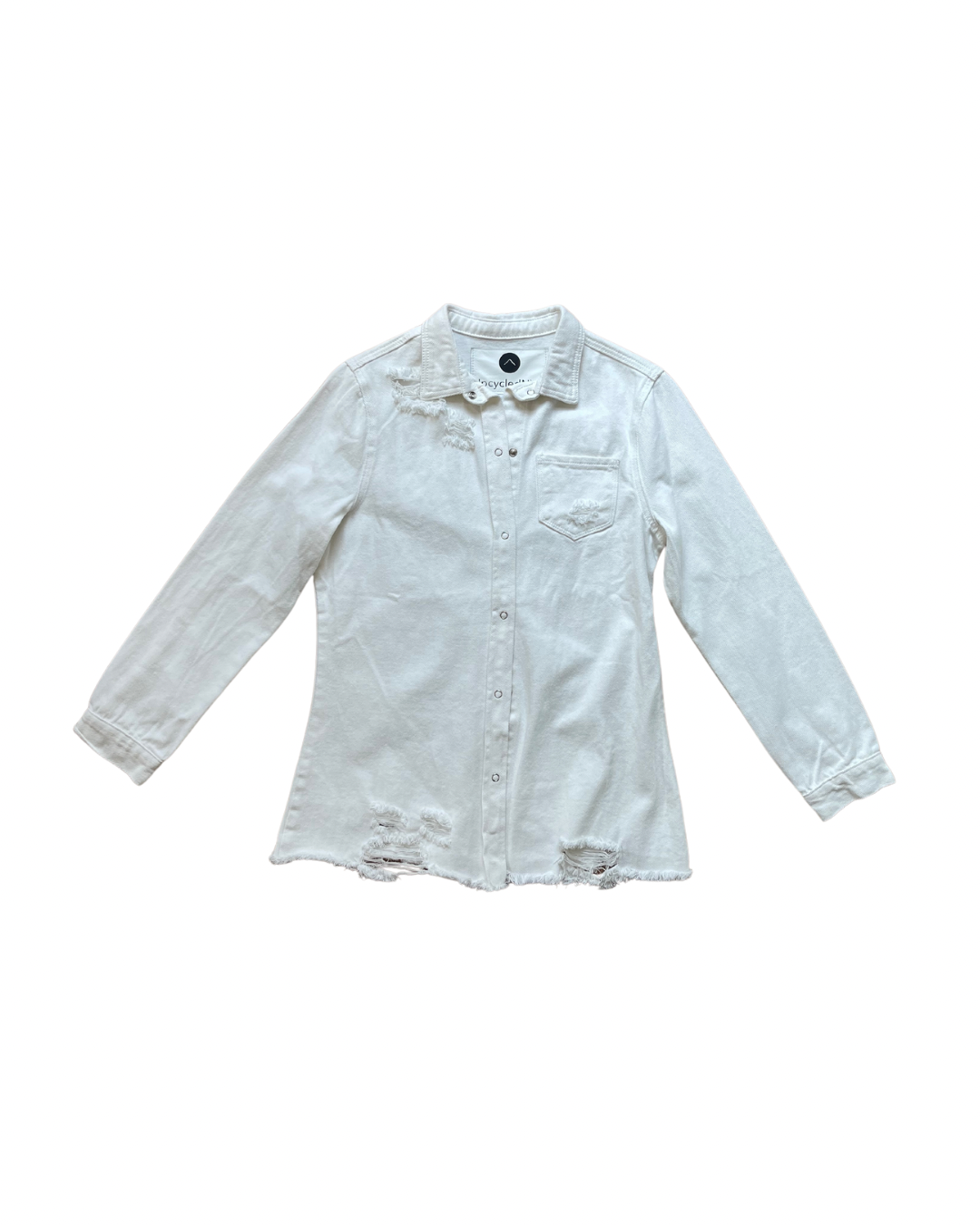 Upcycled White Shacket - Bow Patch