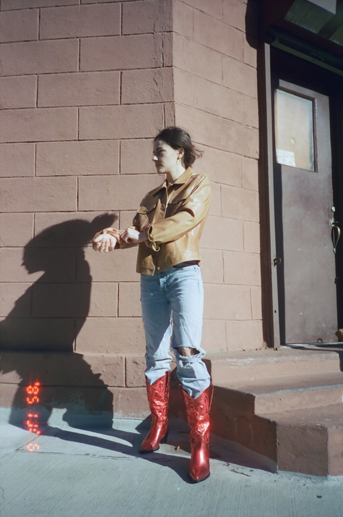 UpcycledNYC X ByBoulukos Better with Coke Leather Jacket