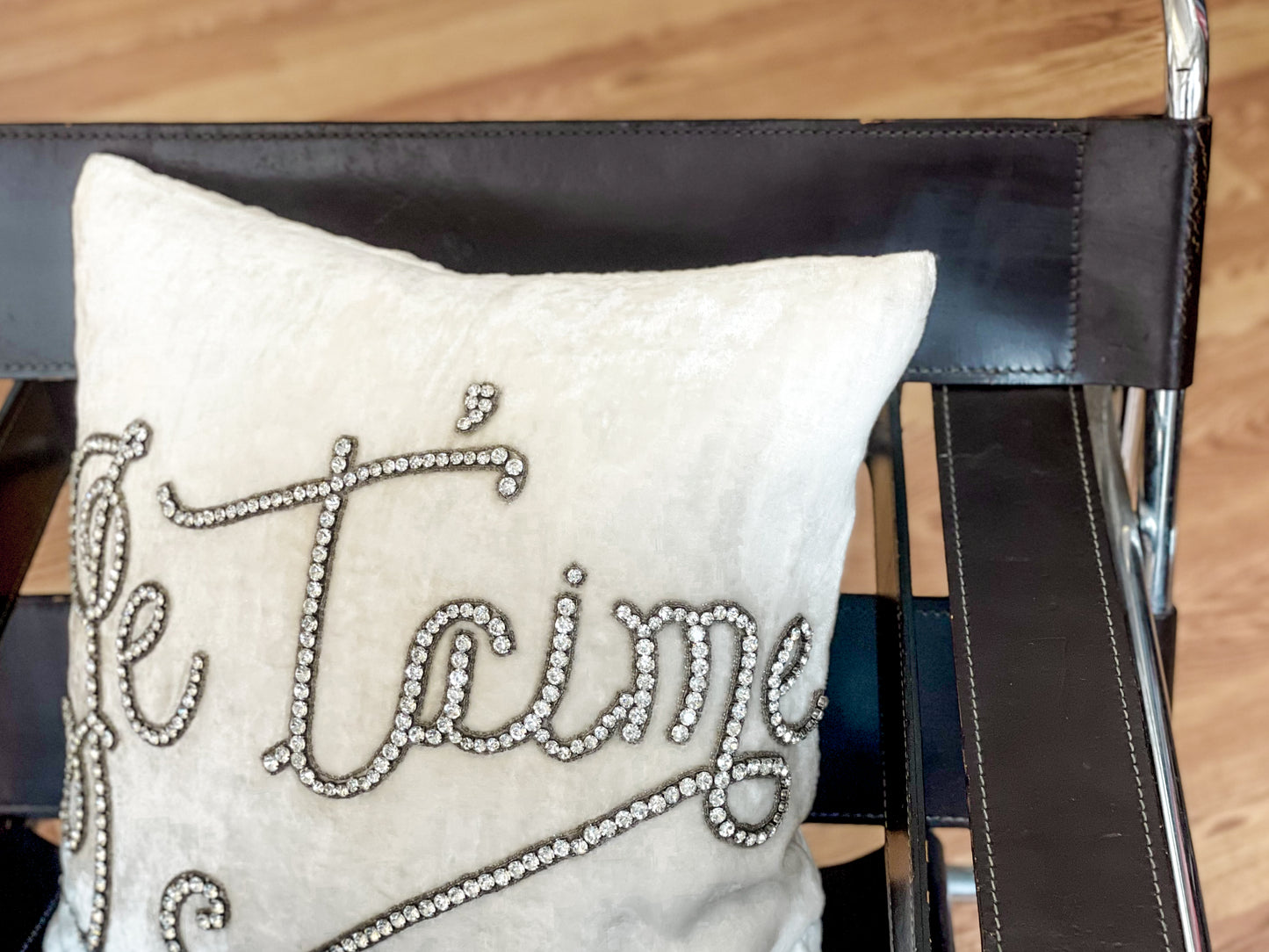 Upcycled Gem Je T'aime Pillow