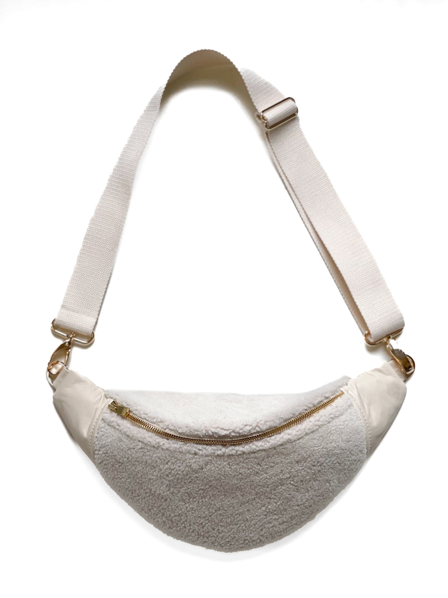 Upcycled Merino Shearling Sling Bag - Cream