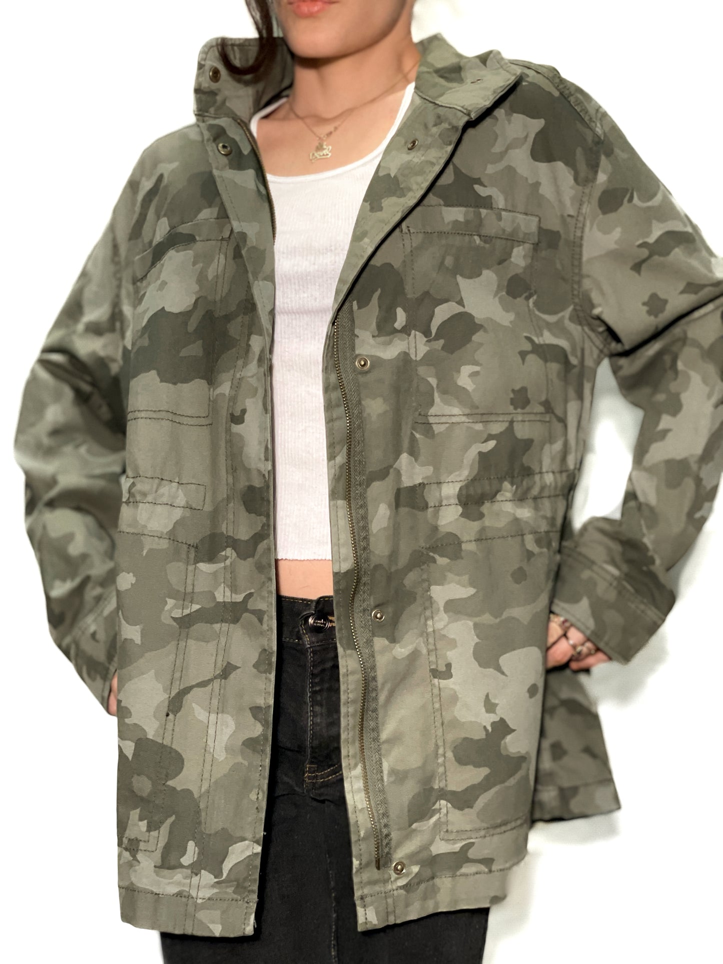 Upcycled Love Camo Jacket