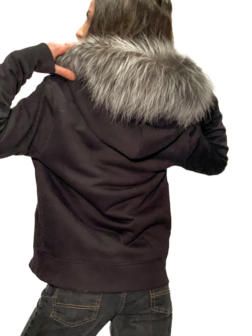 Upcycled Sherpa & Fur Lined Hoodie