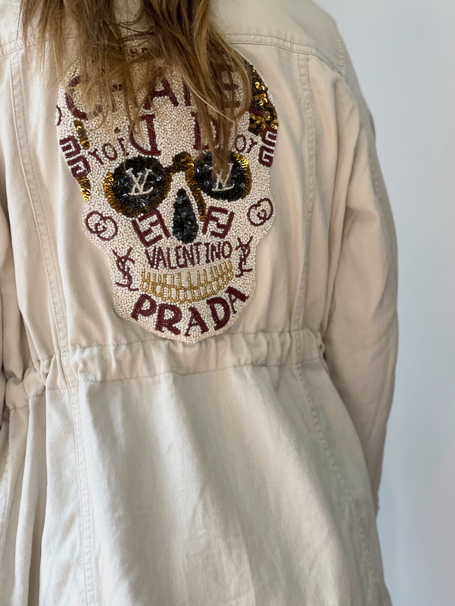 Upcycled Designer Mash-up Patch Army Jacket