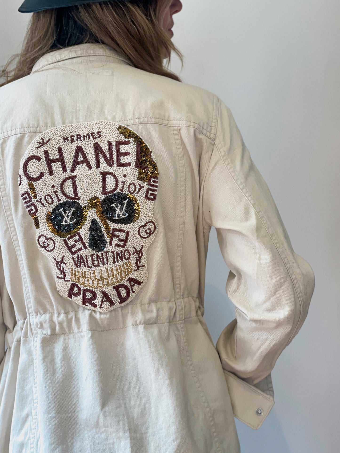 Upcycled Designer Mash-up Patch Army Jacket