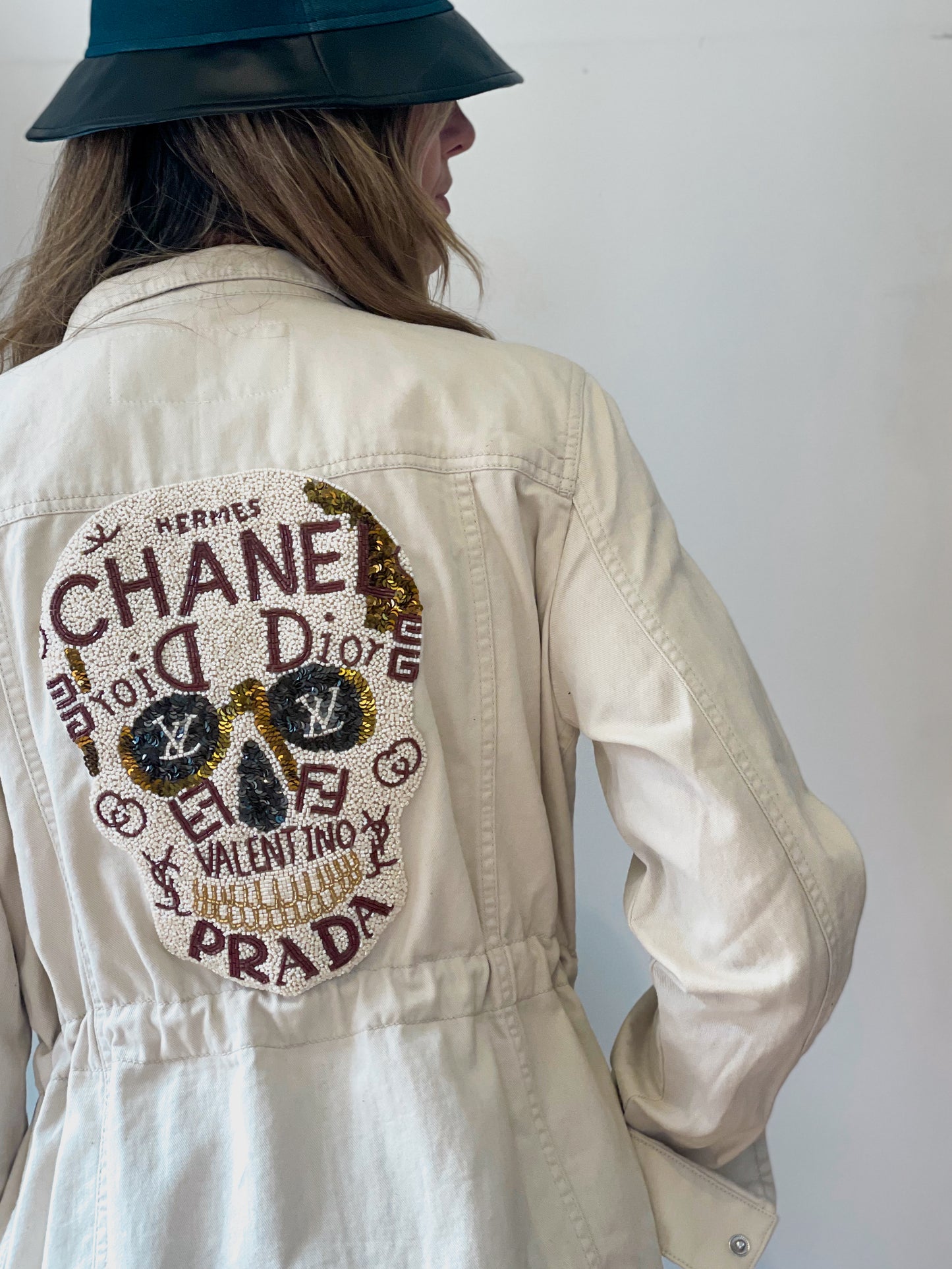 Upcycled Designer Mash-up Patch Army Jacket