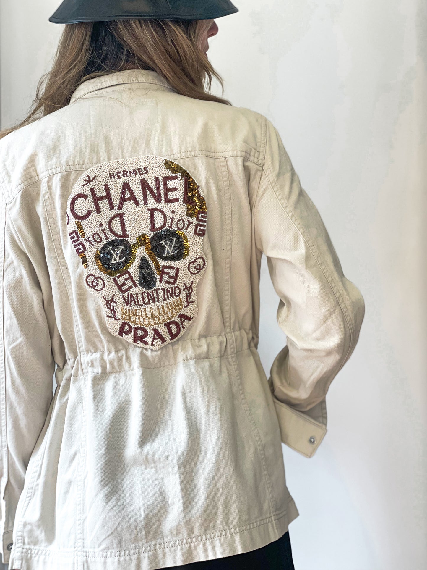 Upcycled Designer Mash-up Patch Army Jacket