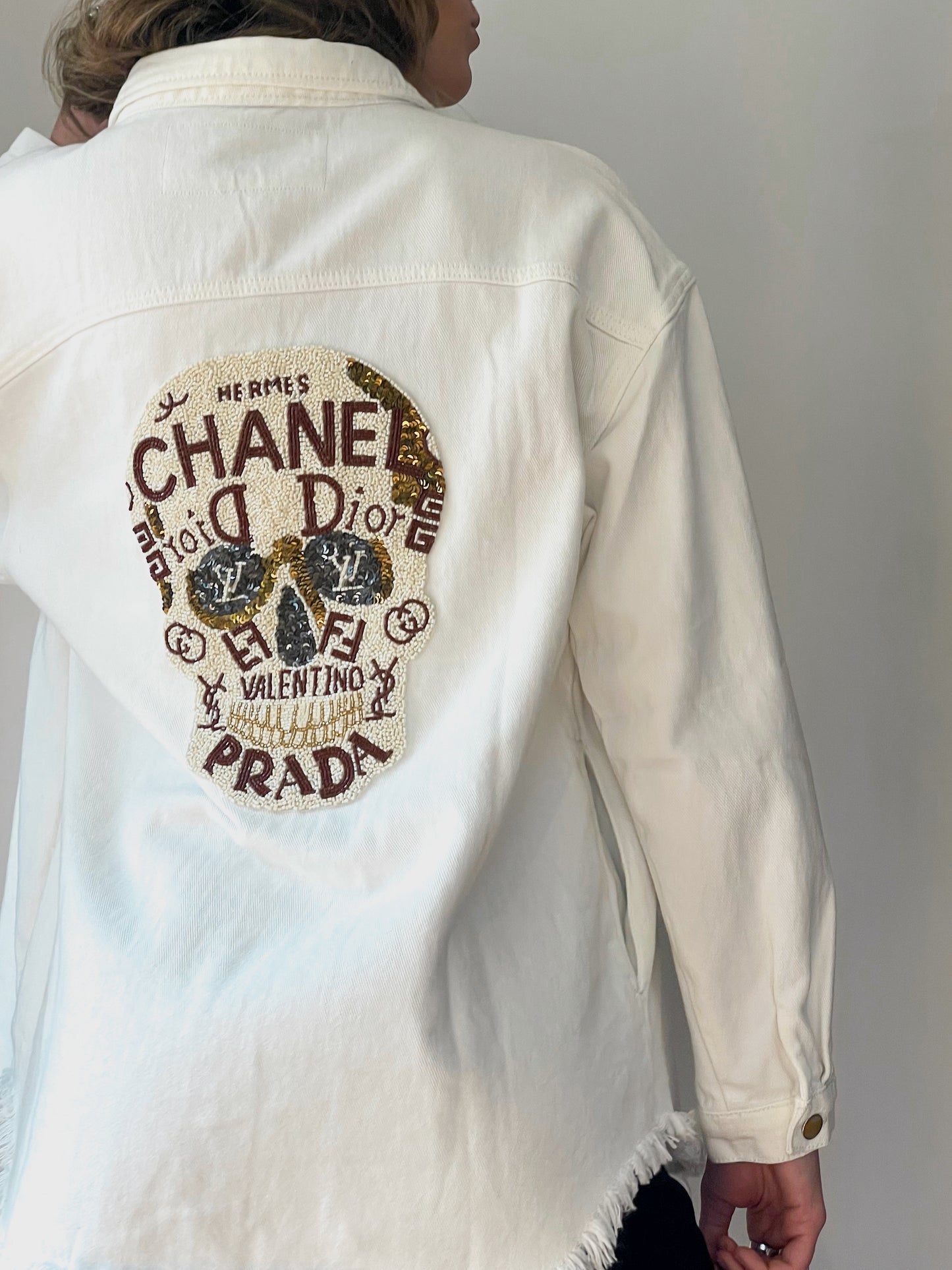 Upcycled Designer Mash-up Patch Shacket