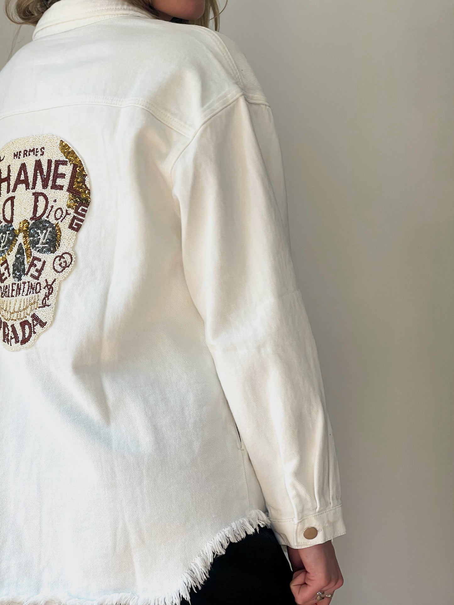 Upcycled Designer Mash-up Patch Shacket