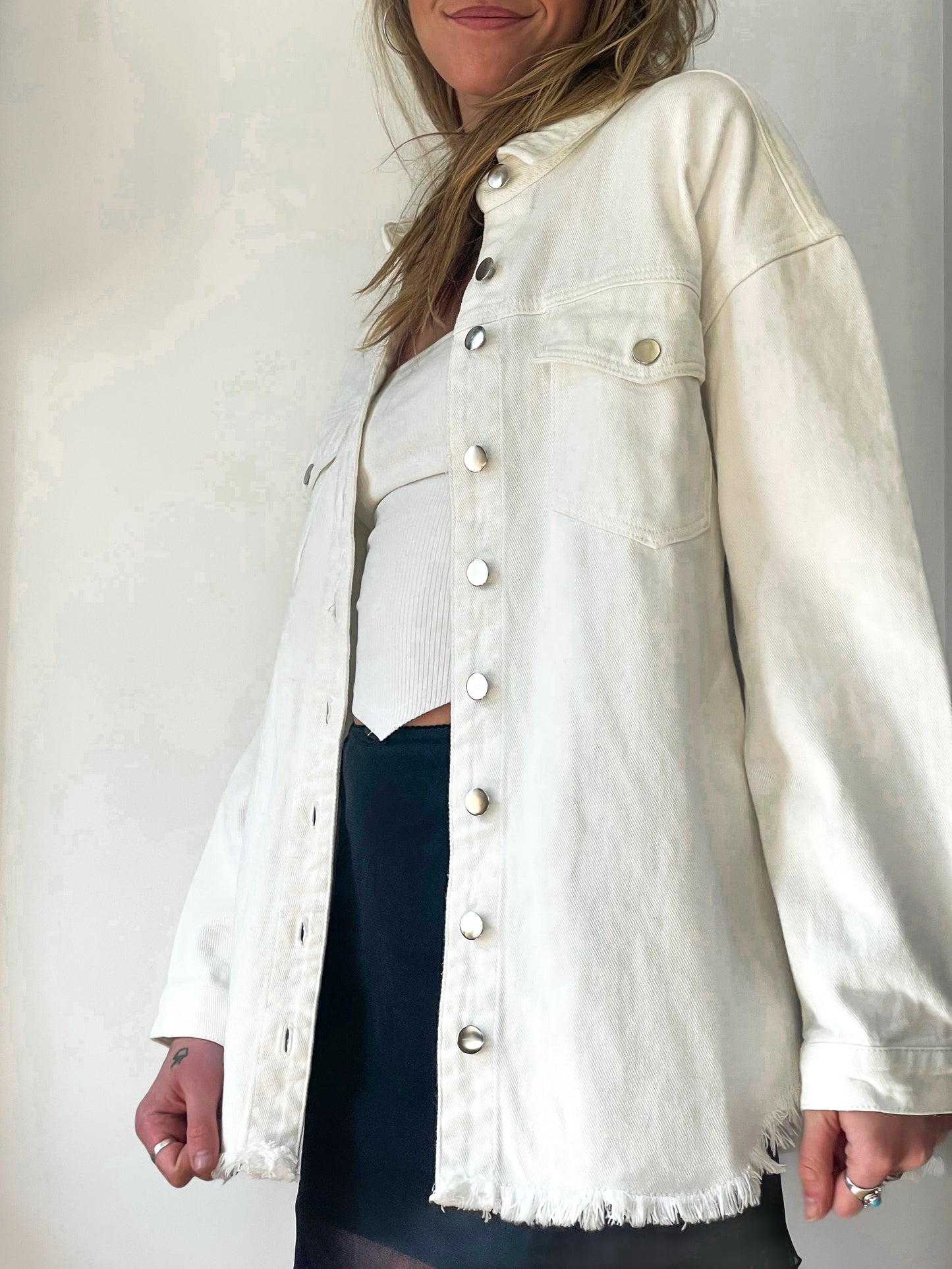 Upcycled Designer Mash-up Patch Shacket