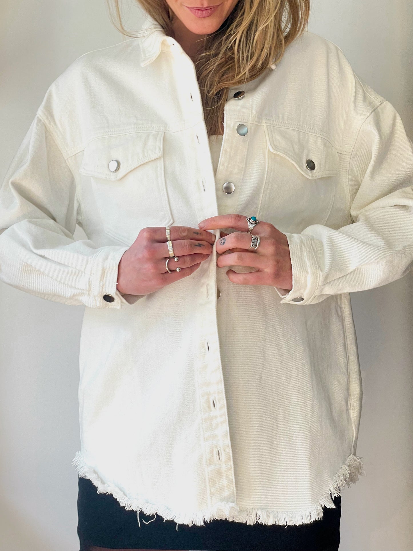 Upcycled Designer Mash-up Patch Shacket