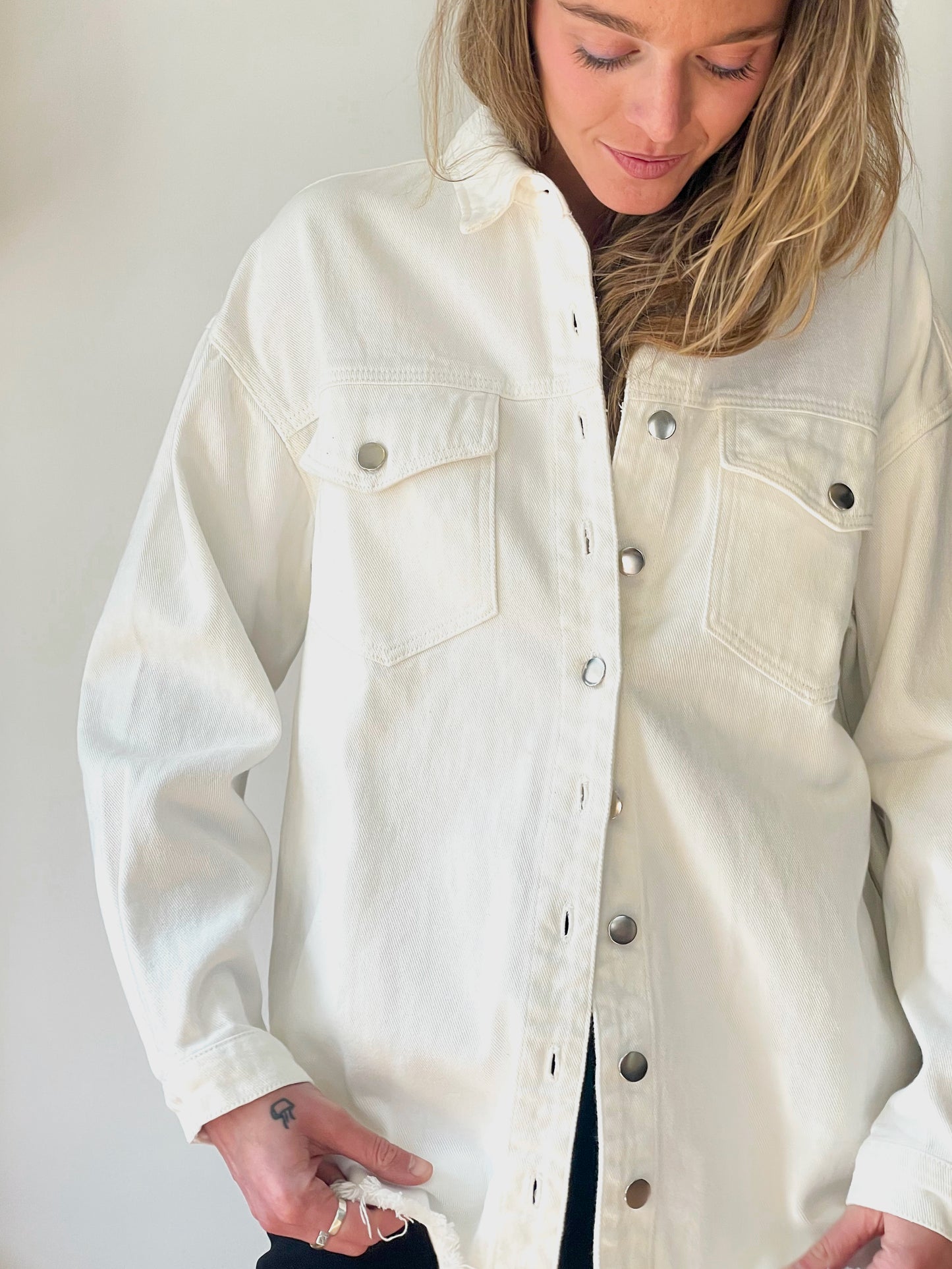 Upcycled Designer Mash-up Patch Shacket