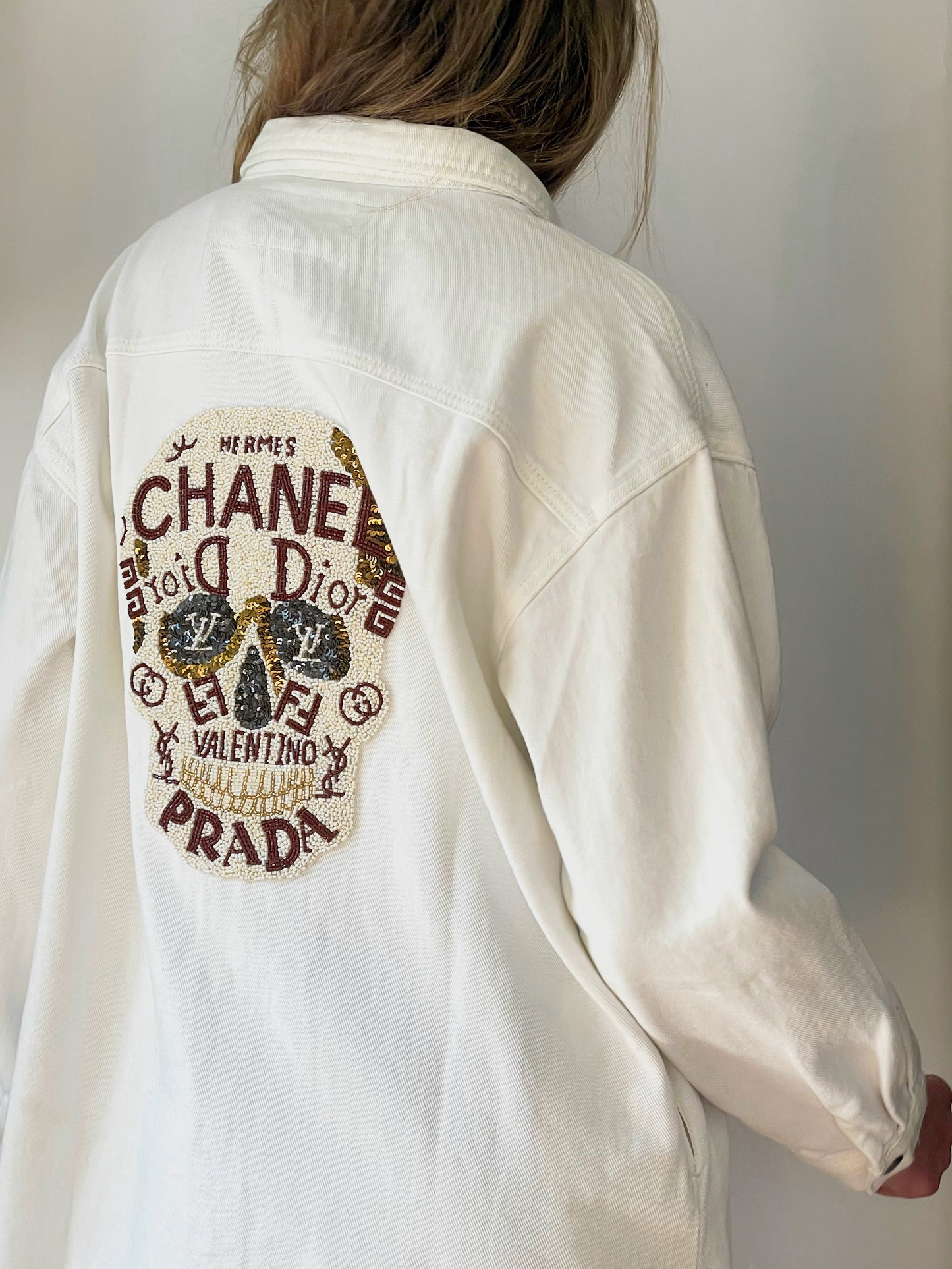 Upcycled Designer Mash-up Patch Shacket