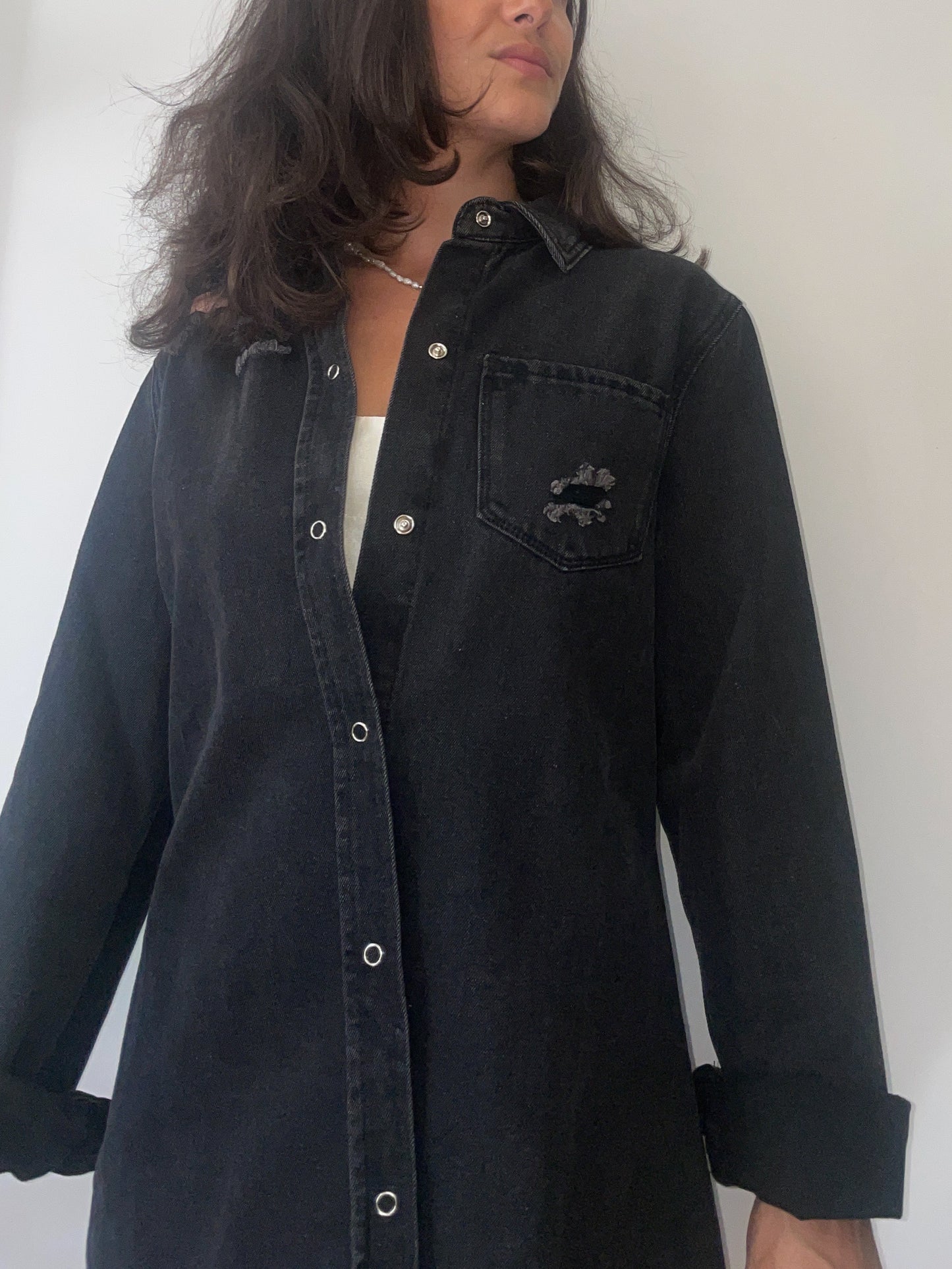 Upcycled Designer Mash-up Patch Shacket