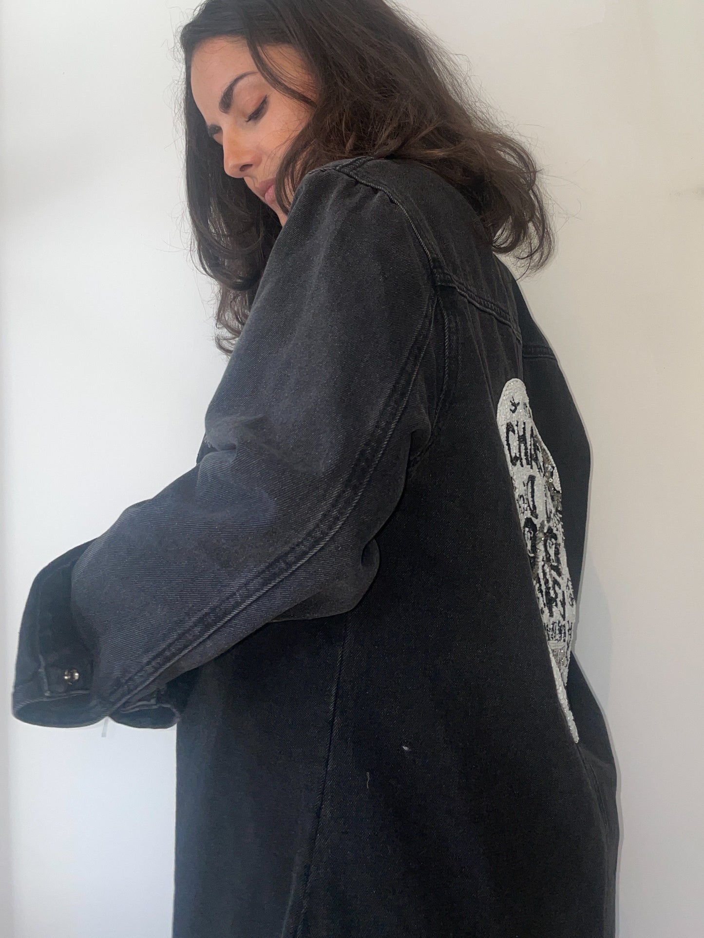 Upcycled Designer Mash-up Patch Shacket