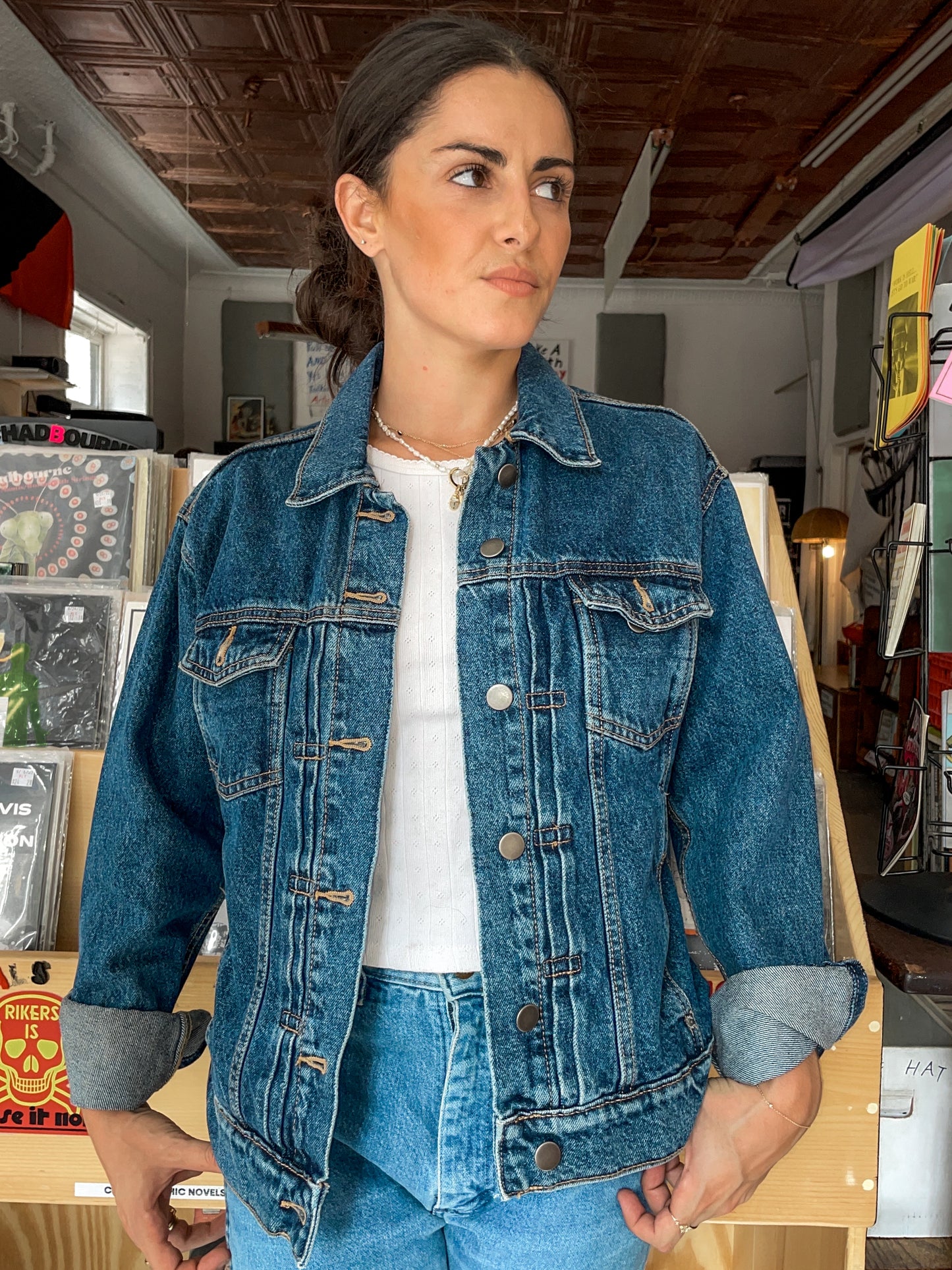 Upcycled Dancing Bears Denim Jacket