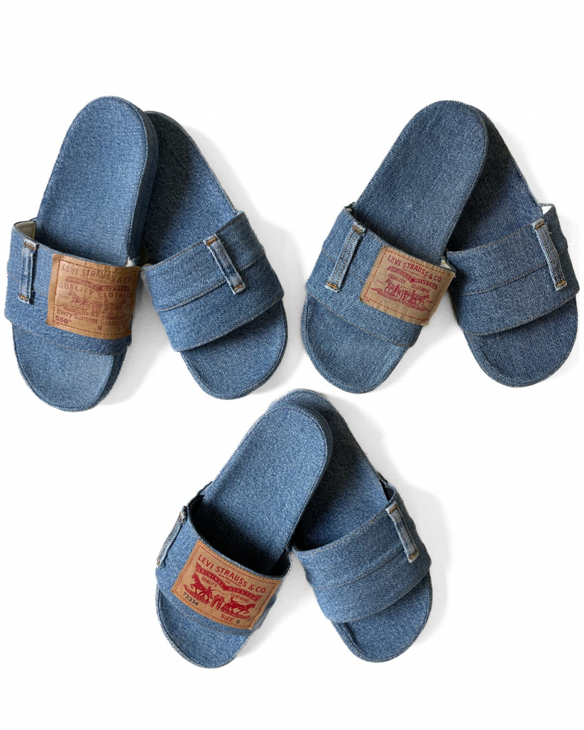 Heritage Shadow Denim Slides