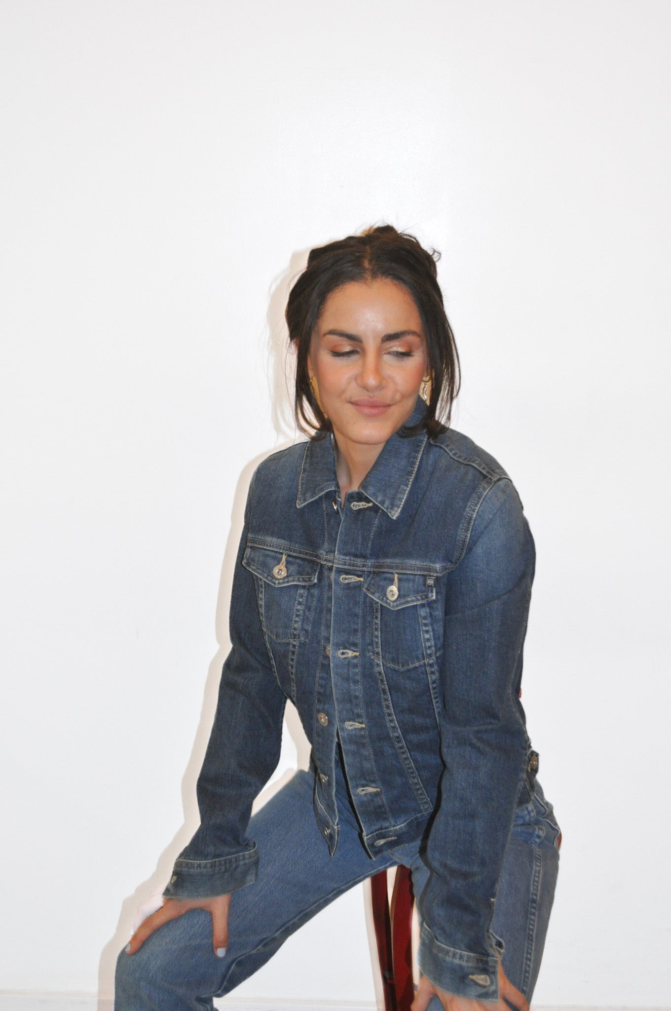 Upcycled Denim Jacket - Glam Flag