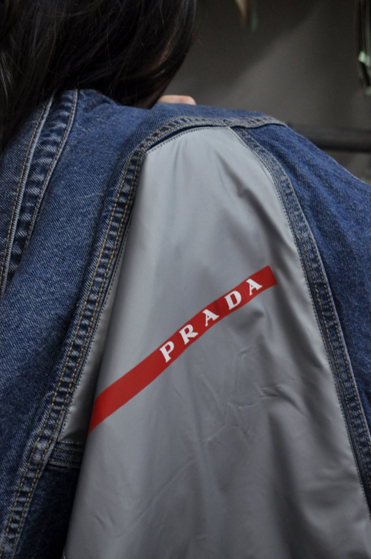 Upcycled Denim Dustbag Jacket - Silver