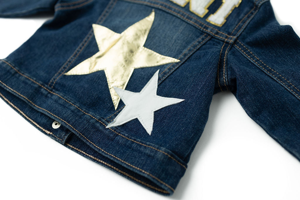 A Star Is Born Upcycled Denim Jacket - Kids