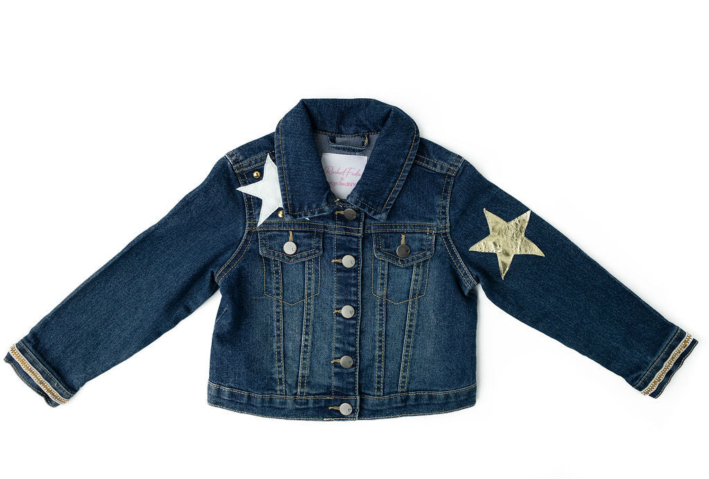 A Star Is Born Upcycled Denim Jacket - Kids
