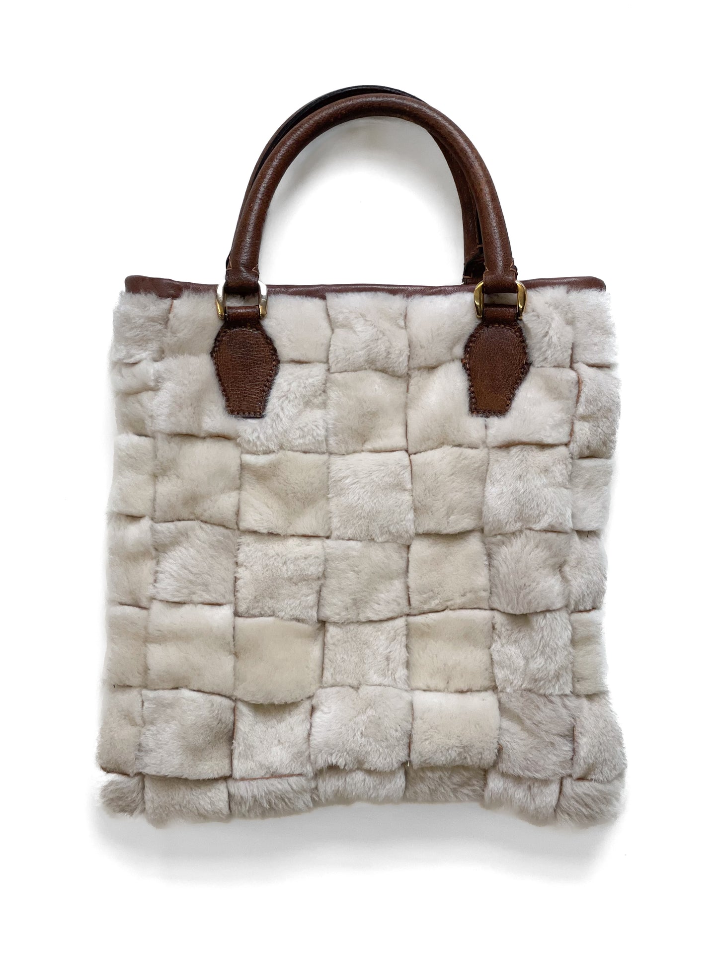 Upcycled Shearling Woven Purse 2.0