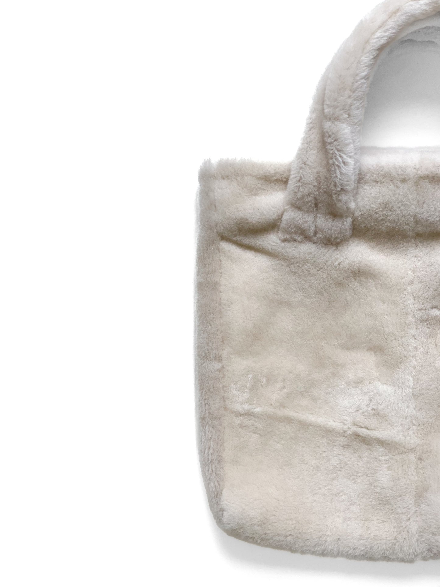 Upcycled Shearling Tote - Cream