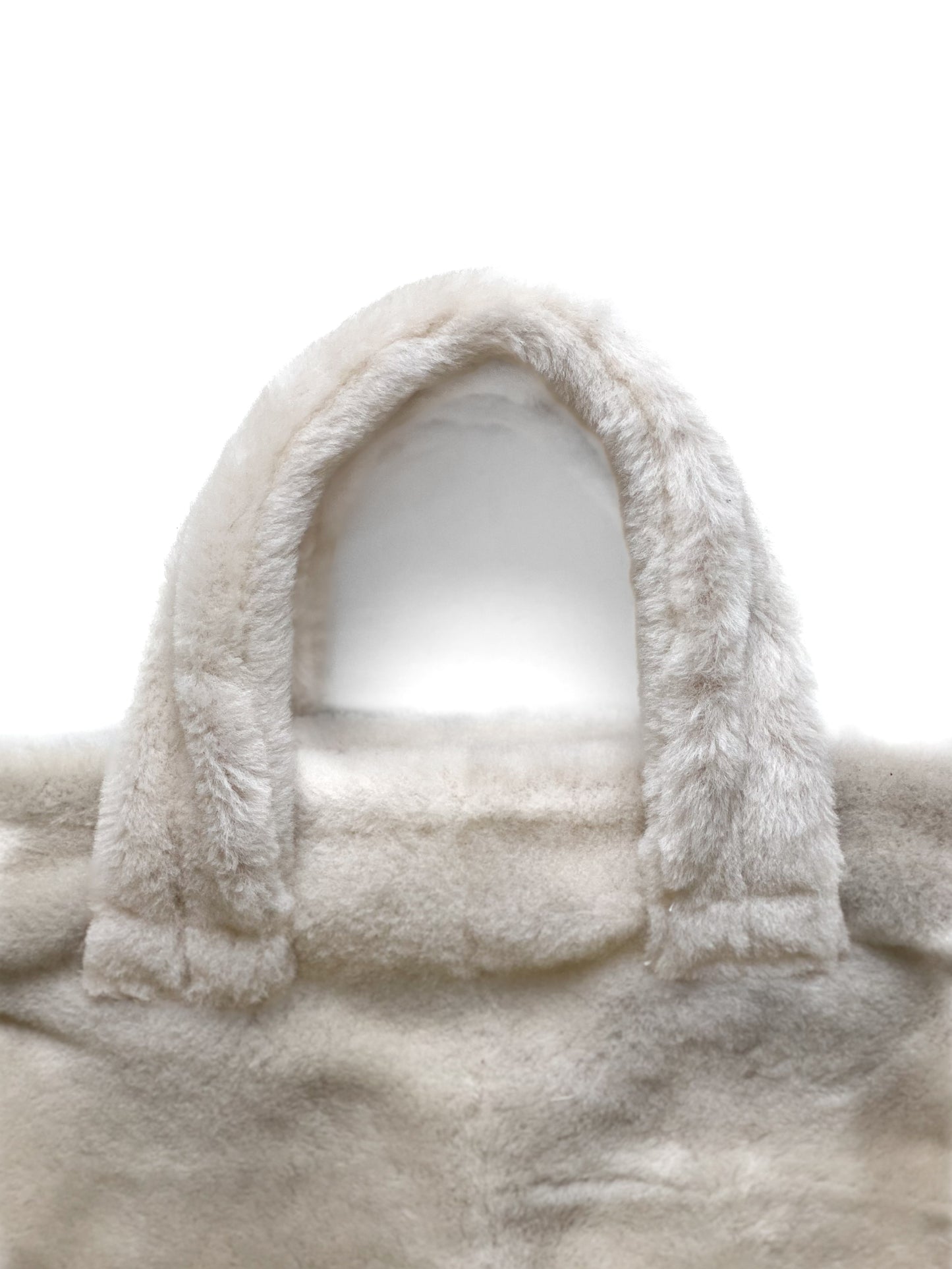 Upcycled Shearling Tote - Cream