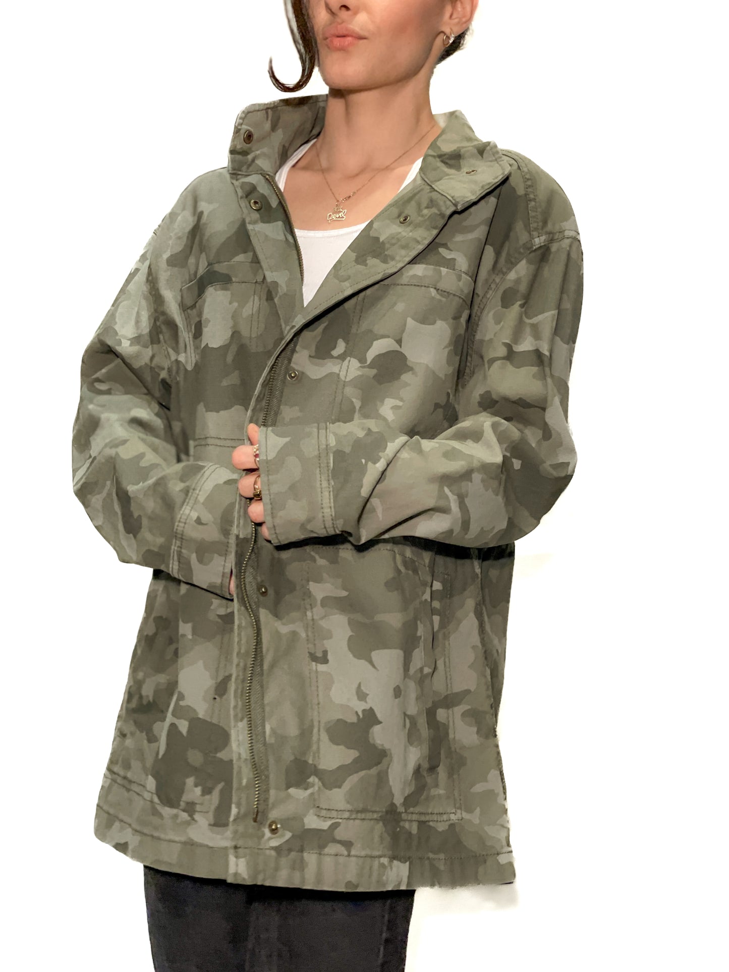 Upcycled Love Camo Jacket