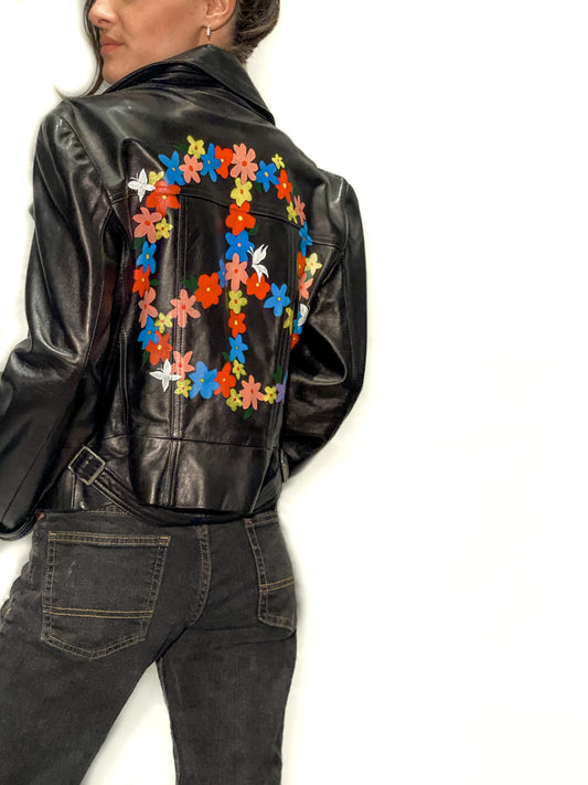 Age of Aquarius Hand-painted Leather Jacket