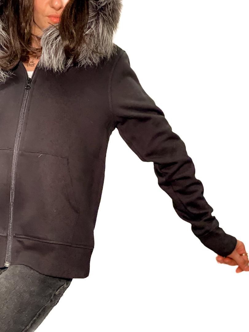 Upcycled Sherpa & Fur Lined Hoodie