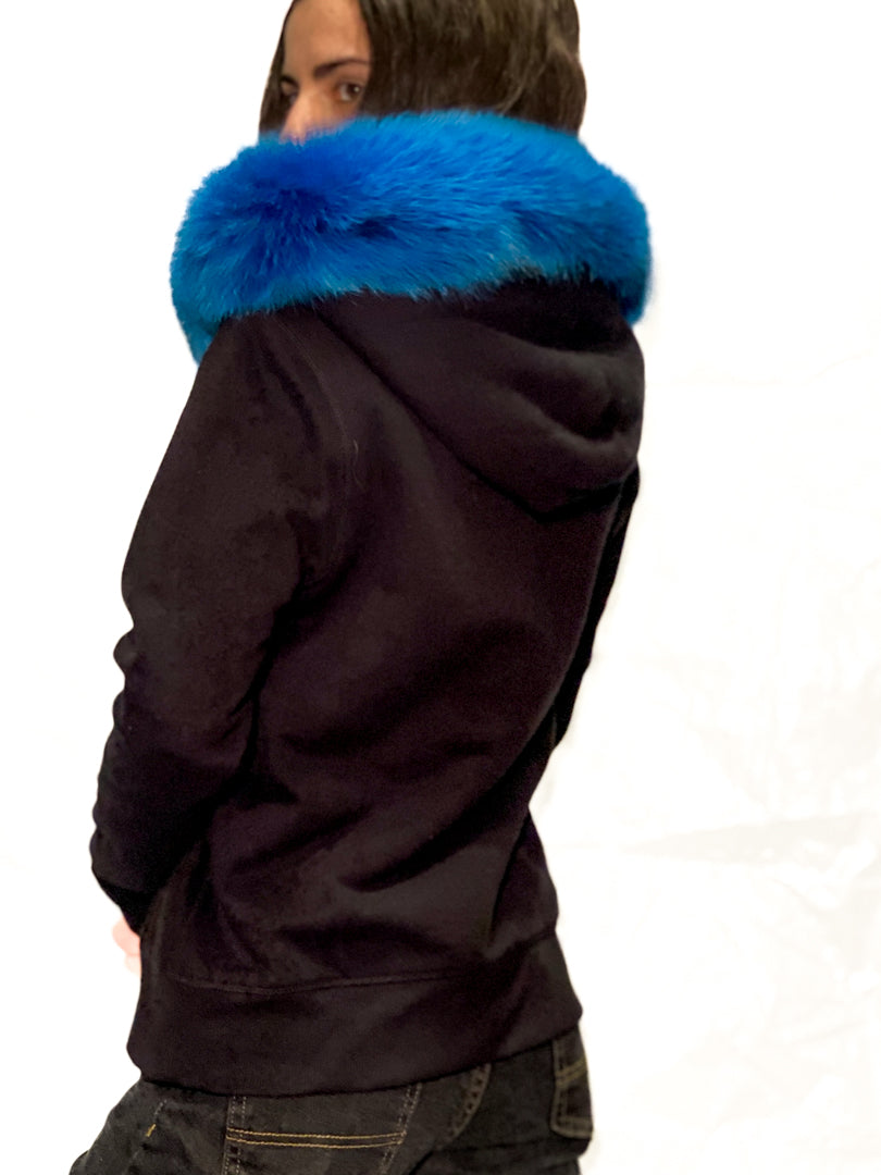 Upcycled Sherpa & Fur Lined Hoodie