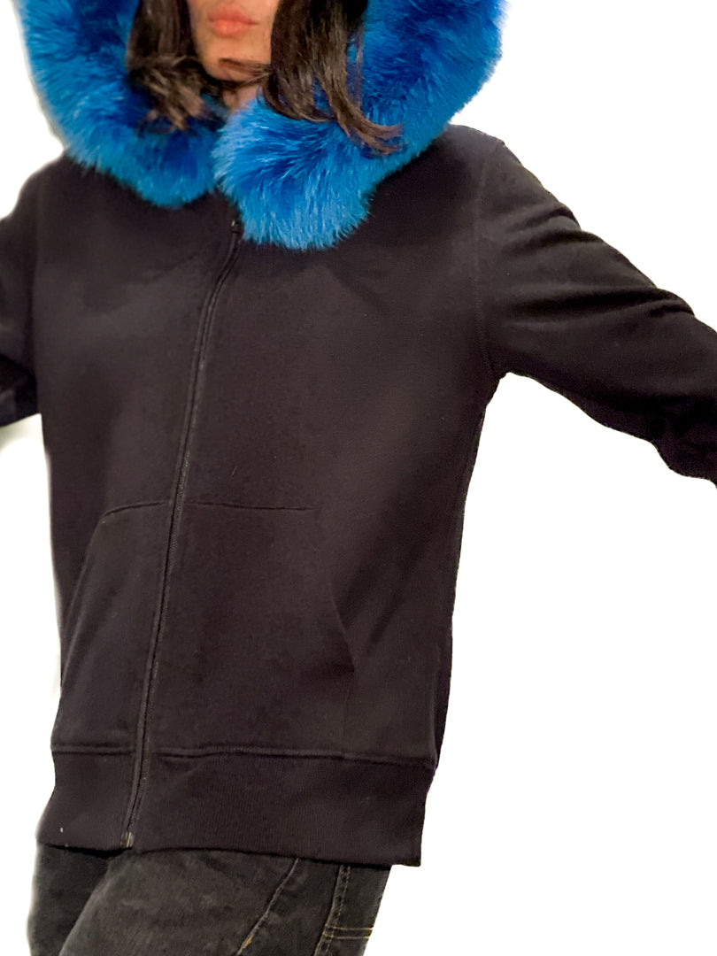 Upcycled Sherpa & Fur Lined Hoodie