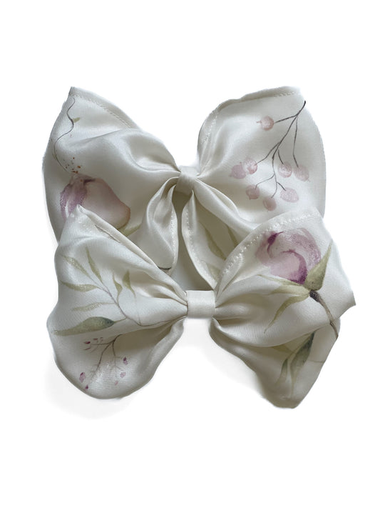 Upcycled Hand-painted 100% Silk Bow
