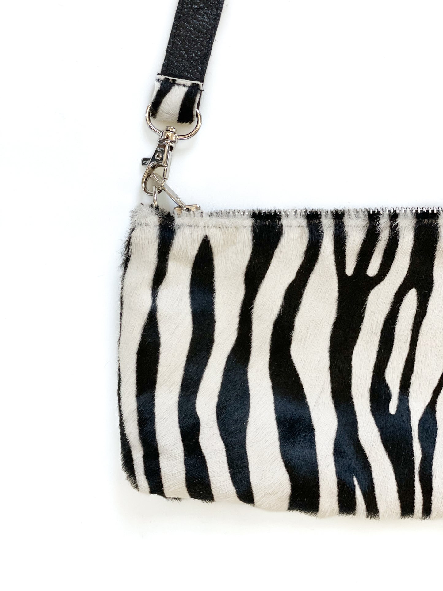 Upcycled Hair on Calf Zebra Print Purse