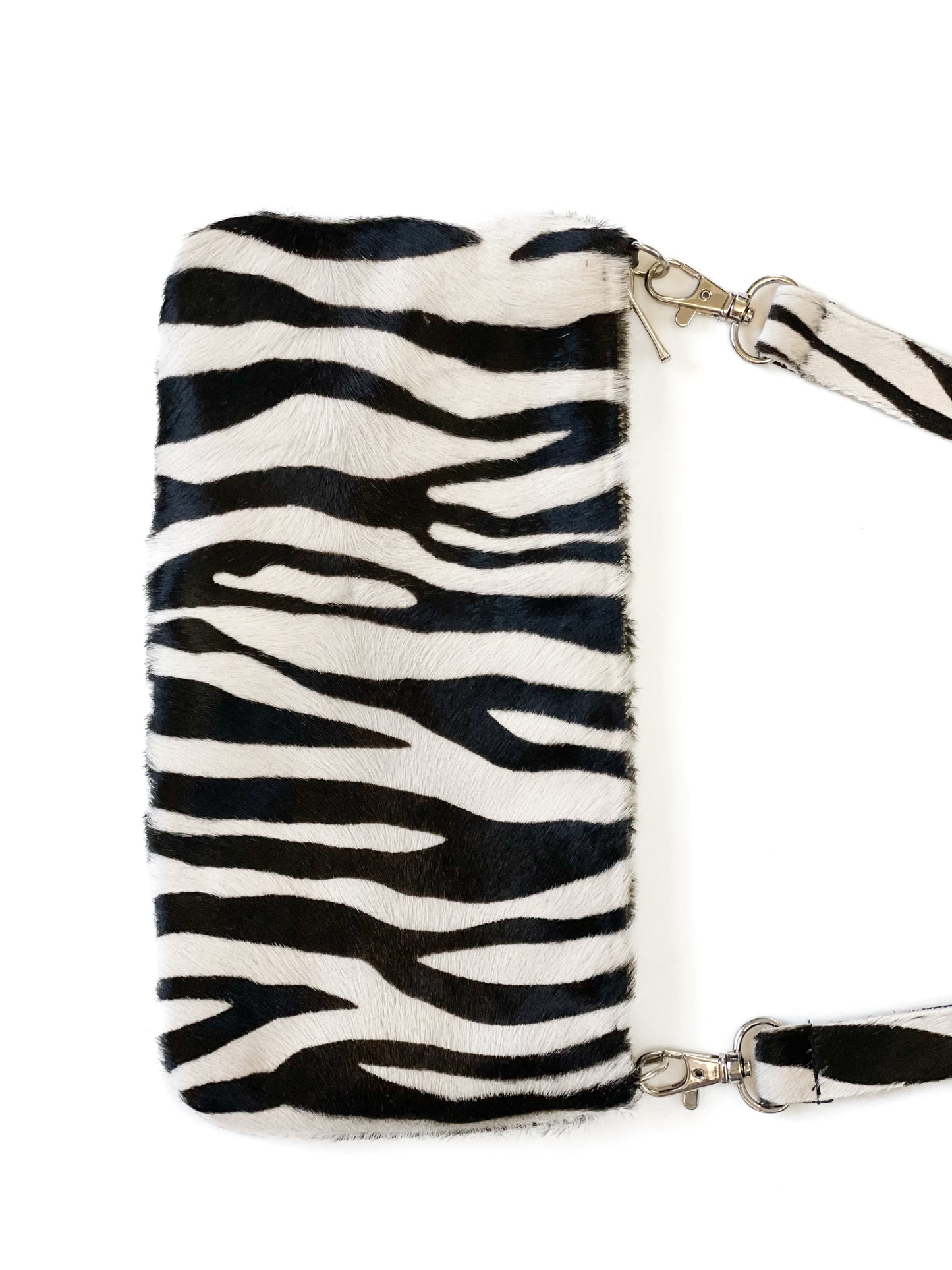 Upcycled Hair on Calf Zebra Print Purse